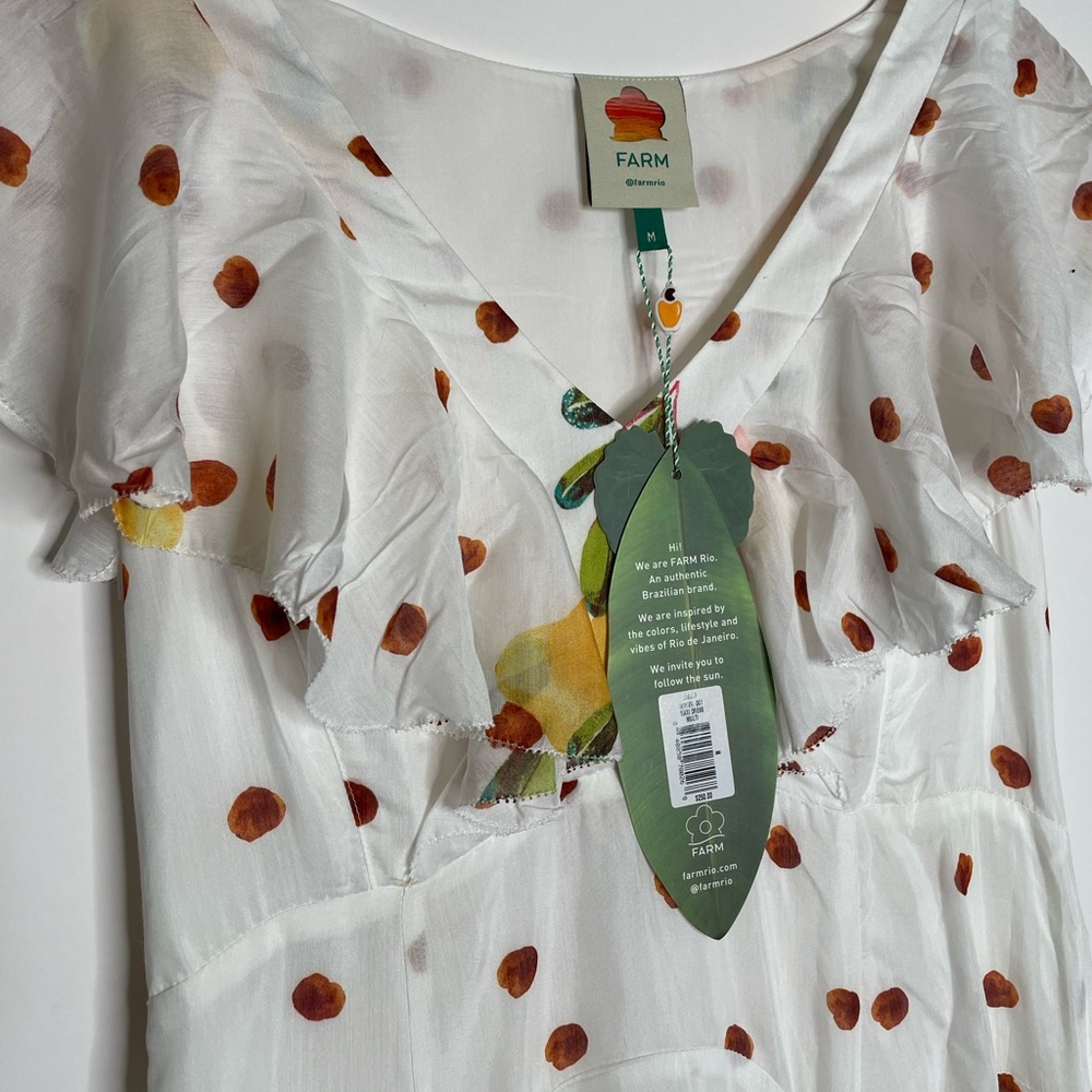 NEW Farm Rio Mixed Picnic Cashew Dot Maxi Dress, Medium M